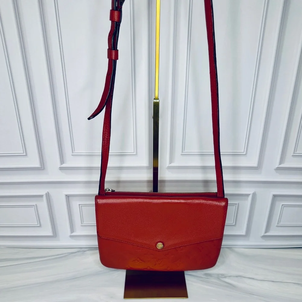 Louis Vuitton Twice Red Empreinte Leather Crossbody Bag | Full Inclusion - Picture 4 of 15